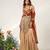 Golden and rust embroidered glass tissue and cotton sharara set