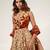 Golden and rust embroidered glass tissue and cotton sharara set