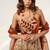 Golden and rust embroidered glass tissue and cotton sharara set