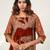 Golden and rust embroidered tissue velvet kurta pant set