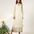 Ivory embroidered organza and georgette inner dress and kurta set