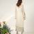 Ivory embroidered organza and georgette inner dress and kurta set