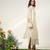 Ivory embroidered organza and georgette inner dress and kurta set