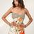 Ivory and tangerine orange embroidered crepe corset skirt set