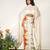 Ivory and tangerine orange embroidered organza georgette skirt set