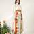 Ivory and tangerine orange embroidered organza georgette skirt set