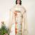 Ivory and tangerine orange embroidered organza georgette skirt set