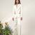 Ivory embroidered nysha silk blazer and pant set