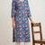 Blue hand block printed pure cotton kurti