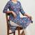 Blue hand block printed pure cotton kurti