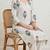 Off white red lotus hand block printed pure cotton kurti
