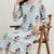 Aqua blue red lotus hand block printed pure cotton kurti