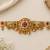 rajwadi gold-tone bracelet with multicolour stones and bell charms