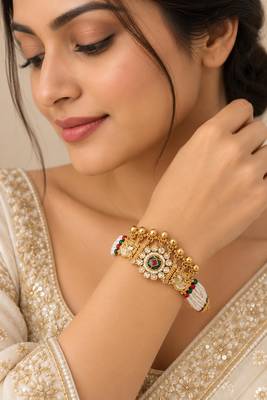 rajwadi bracelet meenakari gold-tone bracelet 1