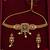 antique gold-tone necklace set with green enamel pendant