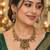floral green stone antique gold heritage necklace set
