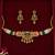 traditional multicolor beaded choker set with green pendant