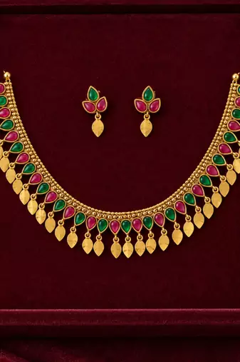 multicolor gold necklace set