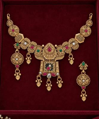 antique gold temple necklace 2