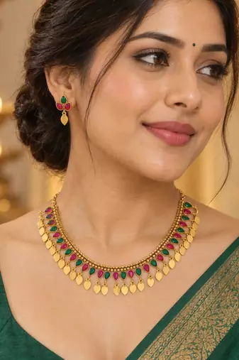 multicolor gold necklace set