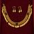 gold necklace with multicolor stone accents