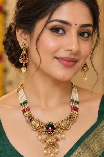 antique gold oval heritage jewellery set