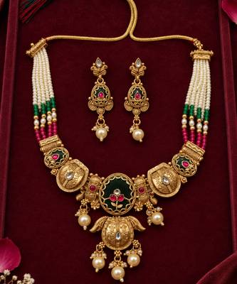 antique gold oval heritage jewellery set 2