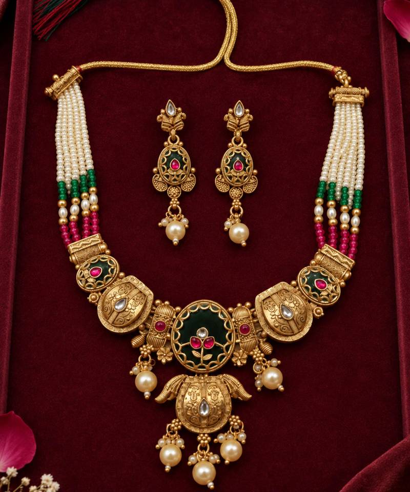 antique gold oval heritage jewellery set