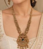 gold long necklace set