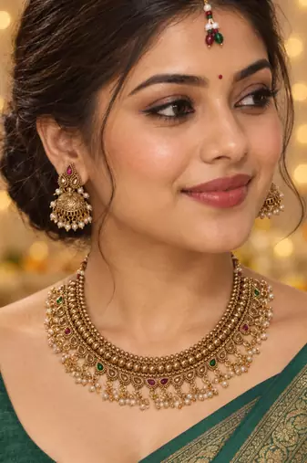 copper maharashtrian choker set