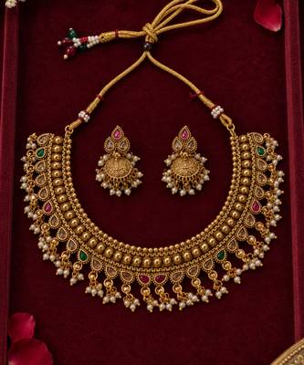 copper maharashtrian choker set 1