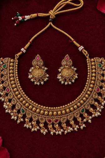 copper maharashtrian choker set