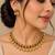 gold-tone necklace set with multicolour stone embellishments