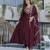  Chinon Embroidery Work Flared Shape Anarkali Pant and Dupatta Set