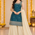 Teal & ivory gold embroidered stitched sleeveless kurta sharara set
