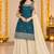 Teal & ivory gold embroidered stitched sleeveless kurta sharara set
