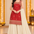 Maroon & ivory gold embroidered stitched sleeveless kurta sharara set