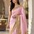 Light-pink silk embroidered saree withcutdana work