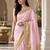 Light-pink silk embroidered saree withcutdana work