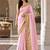 Light-pink silk embroidered saree withcutdana work