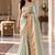 Light-sea-green silk embroidered saree withcutdana work