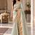Light-sea-green silk embroidered saree withcutdana work