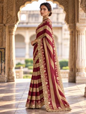 Multicolor silk embroidered saree withsequins work 3