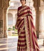 Multicolor silk embroidered saree withsequins work