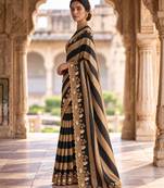 Multicolor silk embroidered saree withsequins work