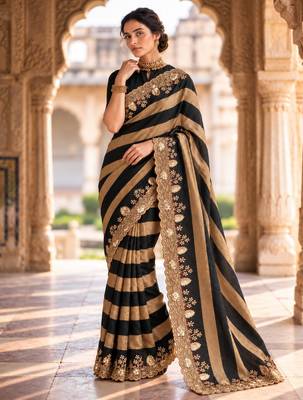 Multicolor silk embroidered saree withsequins work 2