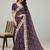 Purple chiffon embroidered saree withzari work