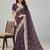 Purple chiffon embroidered saree withzari work