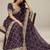 Purple chiffon embroidered saree withzari work