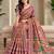 Multicolor satin embroidered saree withcutdana work